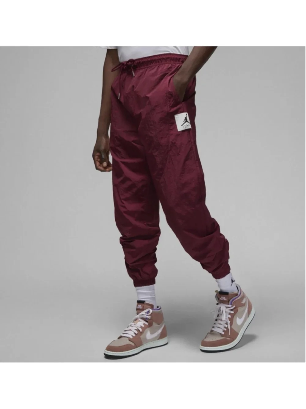 Nike Air Jordan Essential Track Pants Burgundy Maroon Sz L (DQ7474-680)